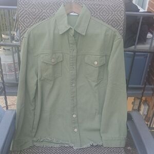 Zeagoo Green Denim Jacket